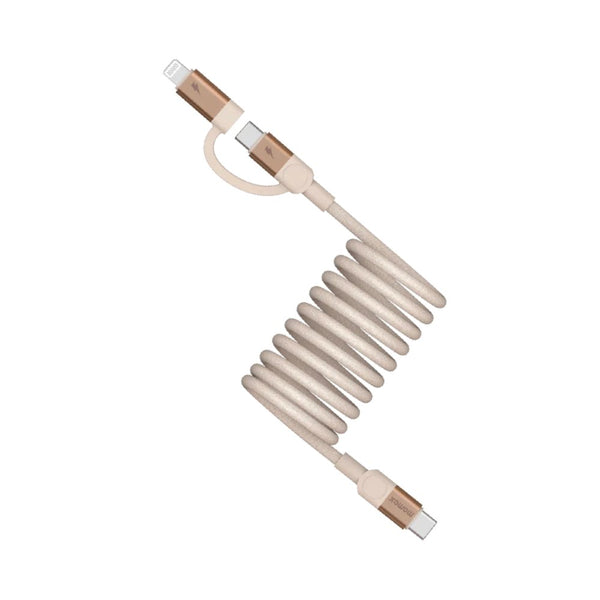 Momax Mag.Link Duo 60W magnetic USB-C to USB-C and Lightning charging cable Sandstone Qatar