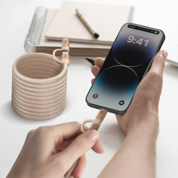 Momax Mag.Link Duo 60W magnetic USB-C to USB-C and Lightning charging cable Sandstone Qatar