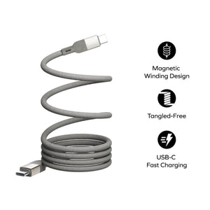 Momax Mag.Link magnetic USB-C to USB-C cable with 100W PD 3.0 charging 2m Titanium Qatar