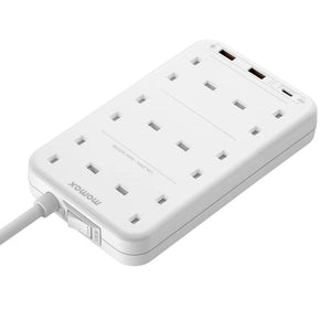 Momax OnePlug 6 outlet power strip with 20W USB-C PD and QC 3.0 fast charging White Qatar
