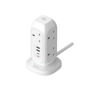 Momax OnePlug 7 outlet power strip with 20W USB-C PD and USB charging ports White Qatar