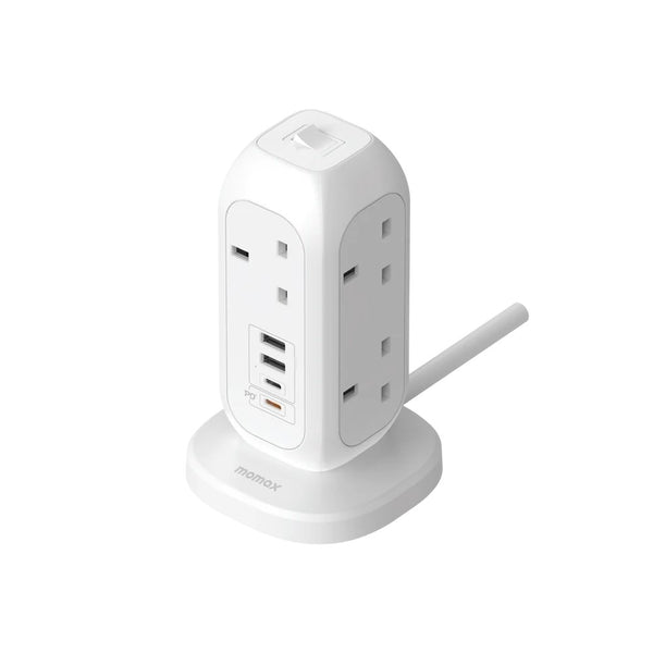 Momax OnePlug 7 outlet power strip with 20W USB-C PD and USB charging ports White Qatar