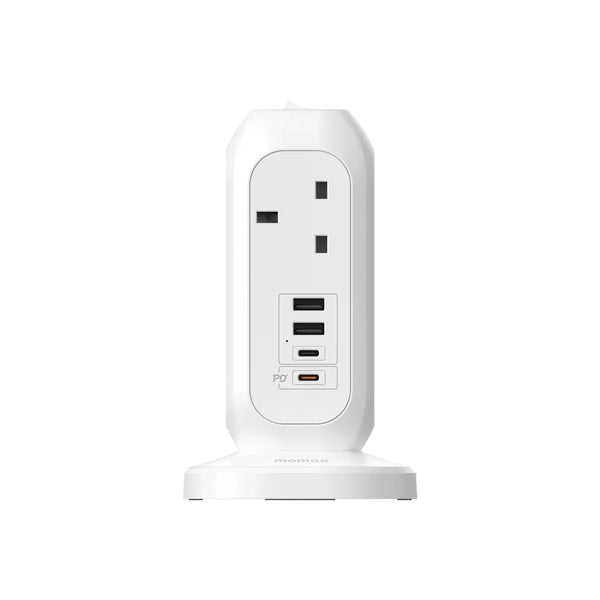 Momax OnePlug 7 outlet power strip with 20W USB-C PD and USB charging ports White Qatar