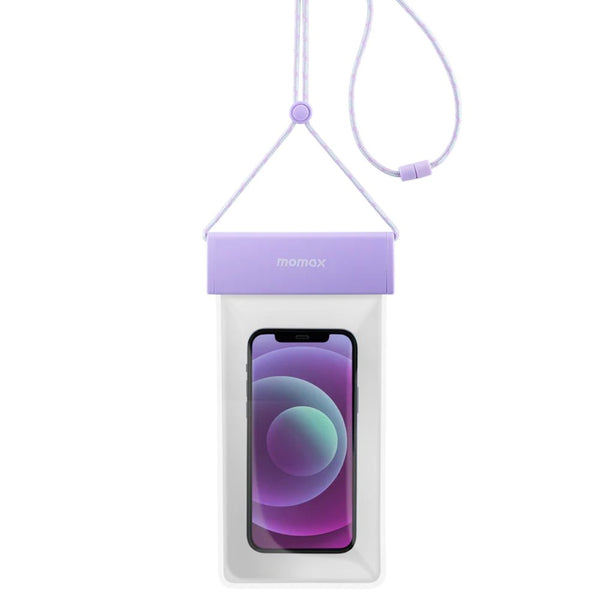 Momax portable waterproof phone bag IPX8 triple sealed Purple Soda Pop Qatar