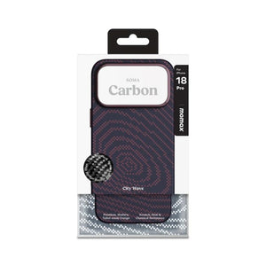 Momax Sōma Carbon Aramid Magnetic Case for iPhone 18 Pro Dusky Cherry Qatar
