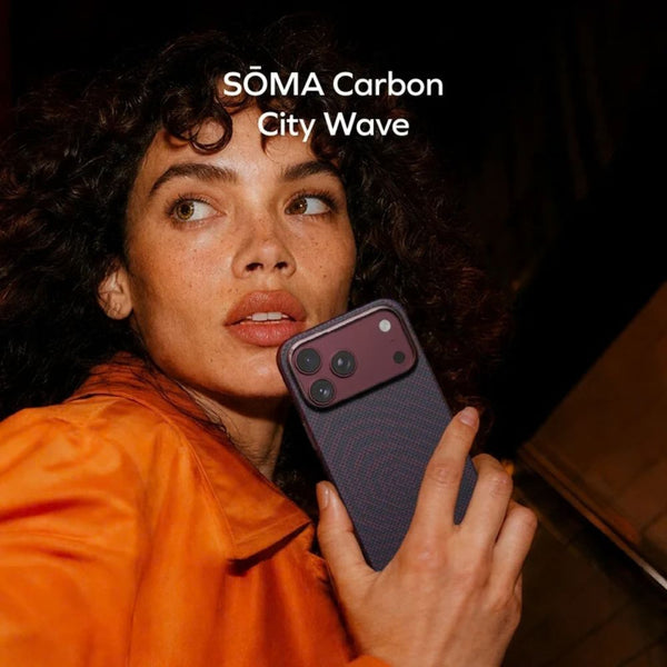 Momax Sōma Carbon Aramid Magnetic Case for iPhone 18 Pro Dusky Cherry Qatar