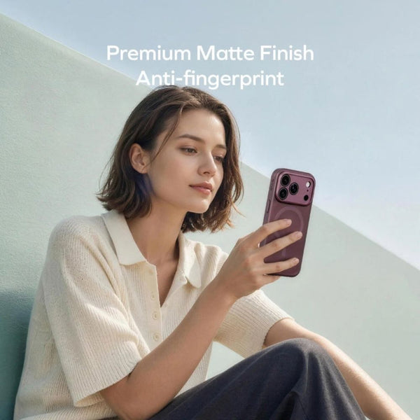 Momax Sōma Slim Ultra-Thin Magnetic Case iPhone 18 Pro Max Transparent Dusky Cherry Qatar