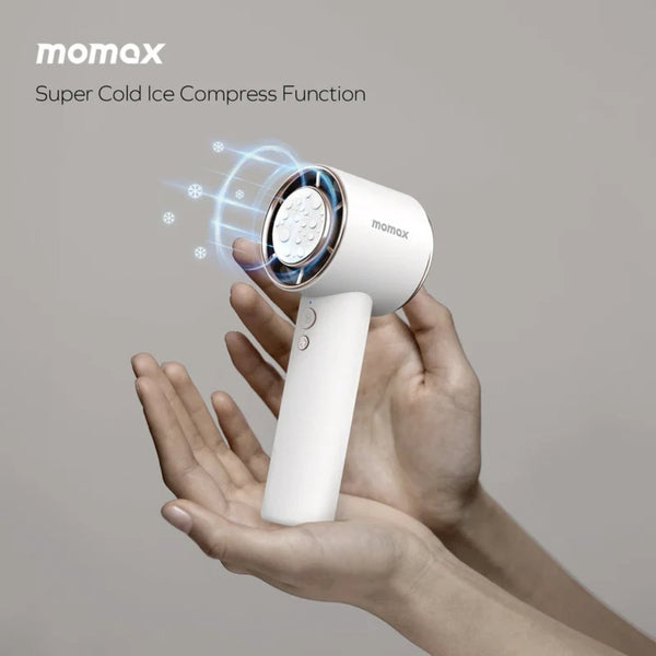 Momax Ultra Freeze Portable Icy Cooling Fan White 3000mAh USB-C Rechargeable Cooling Fan Qatar