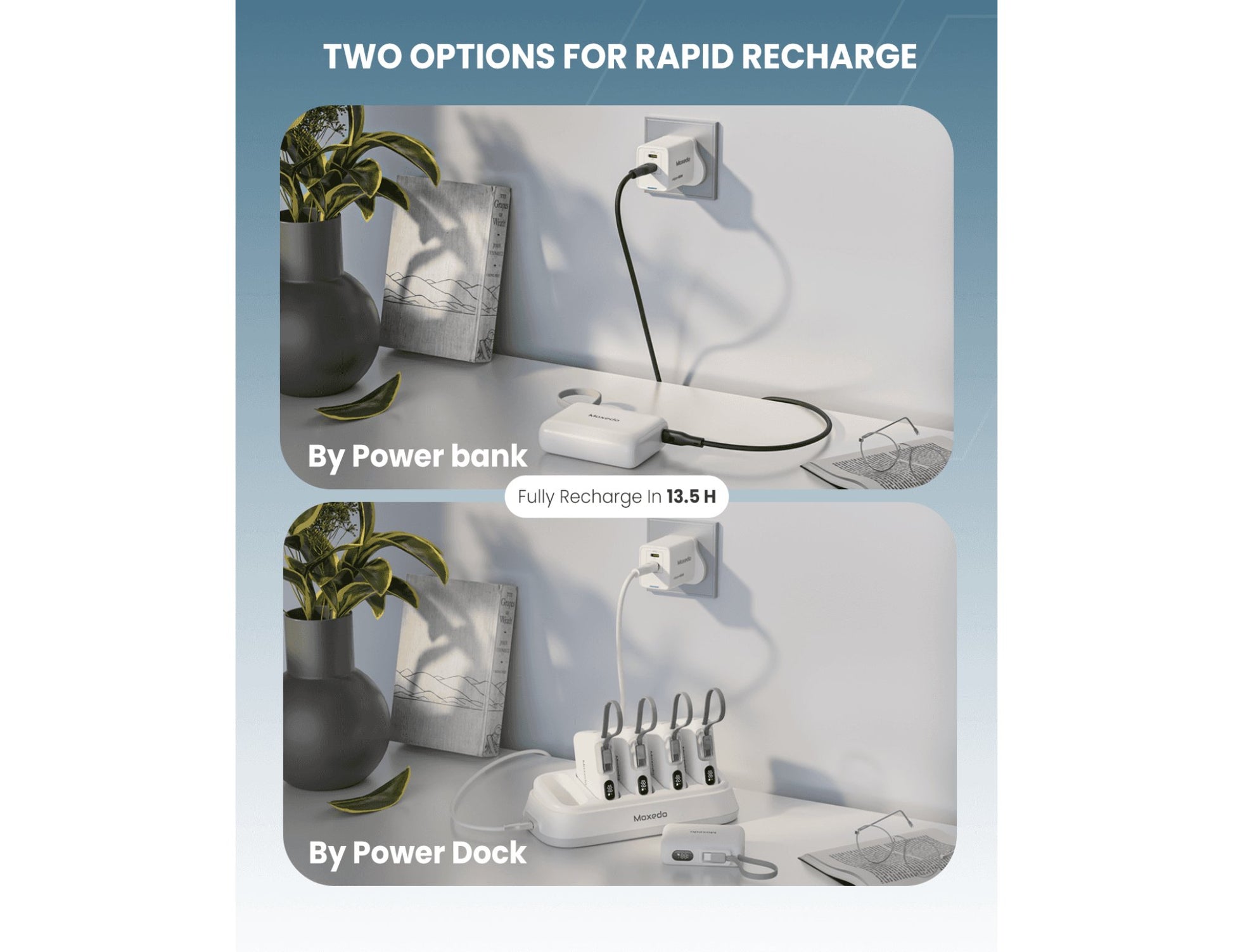 Moxedo Combo 5x 10,000mAh Power Bank Charging Dock White Qatar