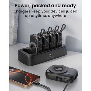 Moxedo Combo 5x 10000mAh Power Bank with Charging Dock 22.5W Black Qatar