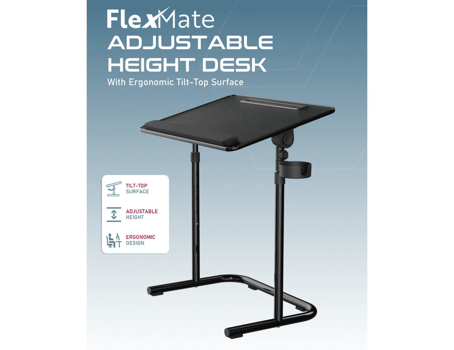 Moxedo Flexmate Adjustable Height Desk ergonomic tilt black Qatar