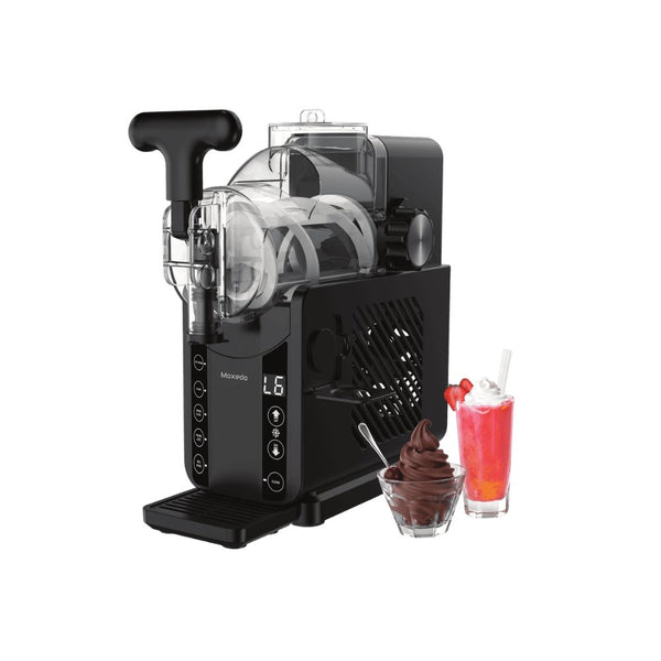 Moxedo Frostiva 5-in-1 180W Slush and Ice Cream Maker in matte black with touch controls and cone holder in Qatar