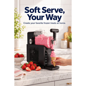 Moxedo Frostiva 5-in-1 180W Slush and Ice Cream Maker in matte black with touch controls and cone holder in Qatar
