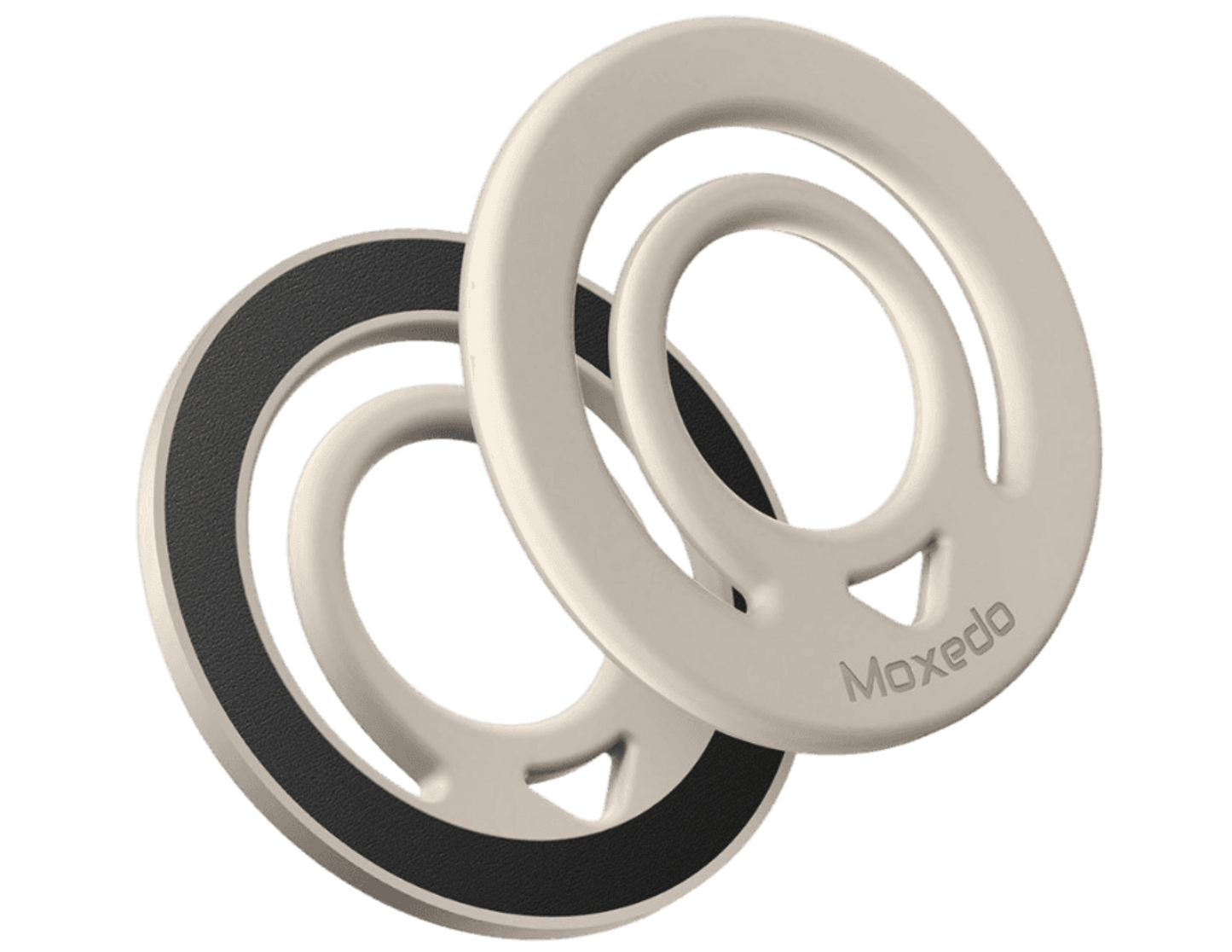 Front view of Moxedo Jello-Mag Dual Sided Magnetic Ring Holder Beige MX-DSR020