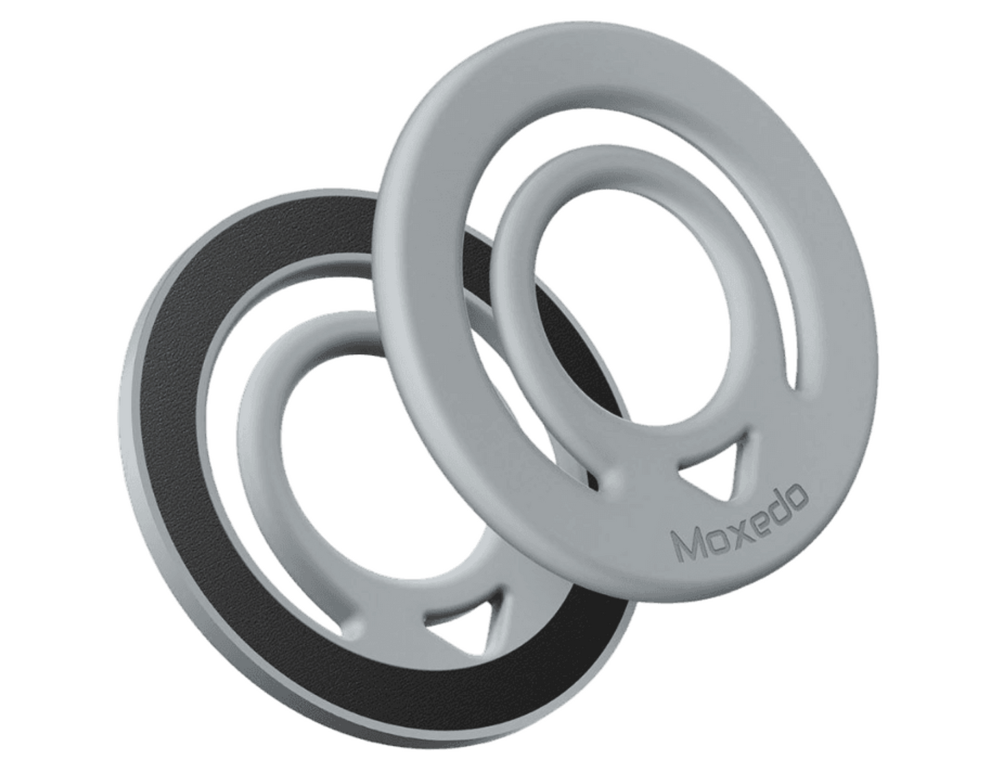 Front view of Moxedo Jello-Mag Dual Sided Magnetic Ring Holder Titanium Gray MX-DSR020