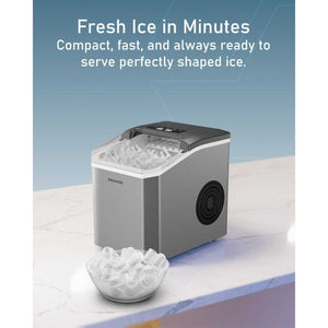 Moxedo MX-IM011 grey countertop automatic bullet ice maker with self-cleaning function and ice basket in Qatar