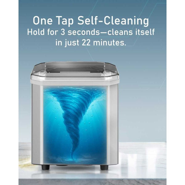 Moxedo MX-IM011 grey countertop automatic bullet ice maker with self-cleaning function and ice basket in Qatar
