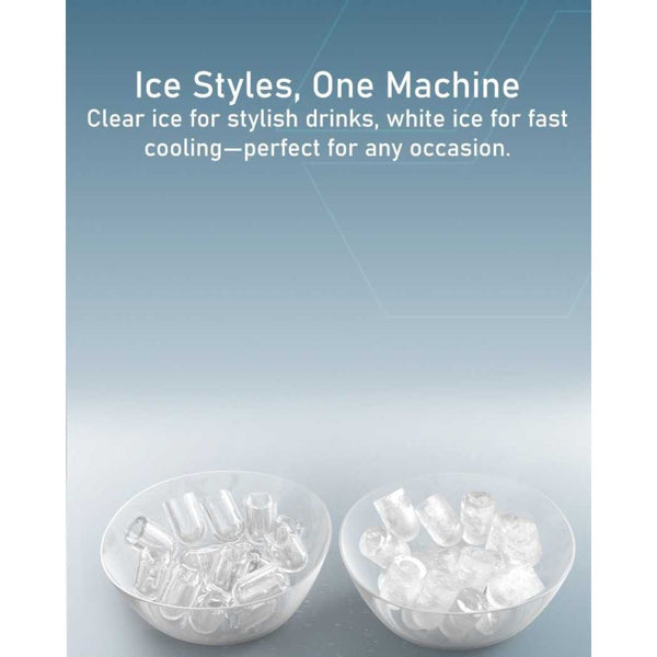 Moxedo MX-IM011 grey countertop automatic bullet ice maker with self-cleaning function and ice basket in Qatar