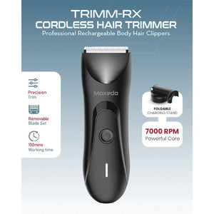 Moxedo TRIMM-RX MX-HT011 cordless waterproof hair trimmer with LED torch and USB-C charging Black Qatar