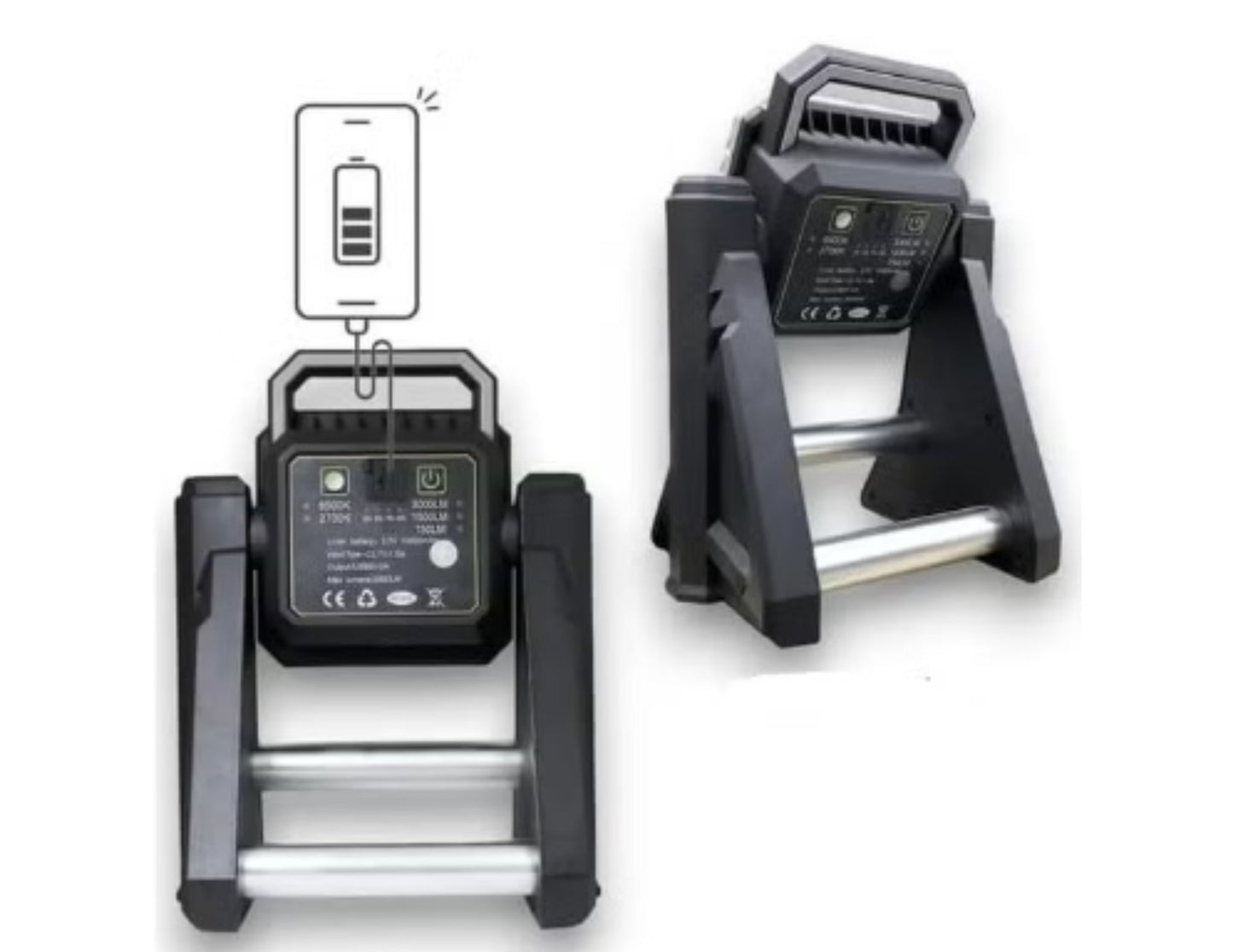 Multifunctional 3000LM Work Light with Telescopic Base and Power Bank available in Qatar