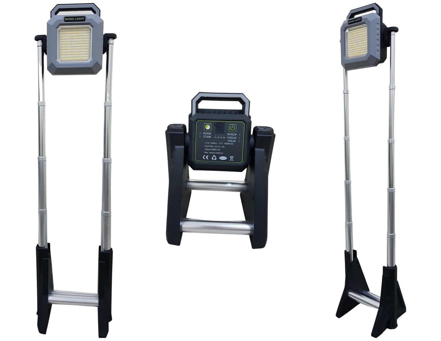 Multifunctional 3000LM Work Light with Telescopic Base and Power Bank available in Qatar