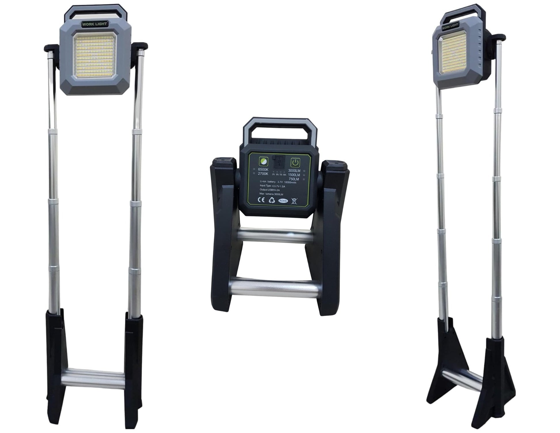 Multifunctional 3000LM Work Light with Telescopic Base and Power Bank available in Qatar