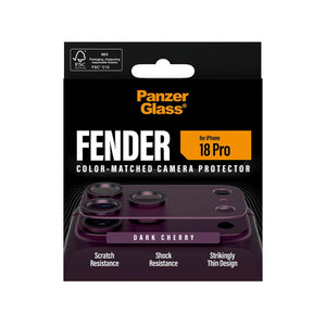 PanzerGlass Fender camera lens protector for iPhone 18 Pro in Dark Cherry with slim matte aluminum camera protection Qatar