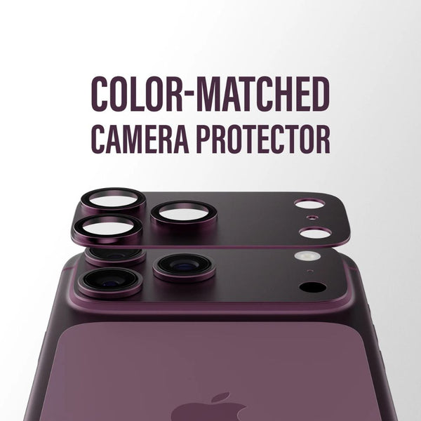PanzerGlass Fender camera lens protector for iPhone 18 Pro in Dark Cherry with slim matte aluminum camera protection Qatar