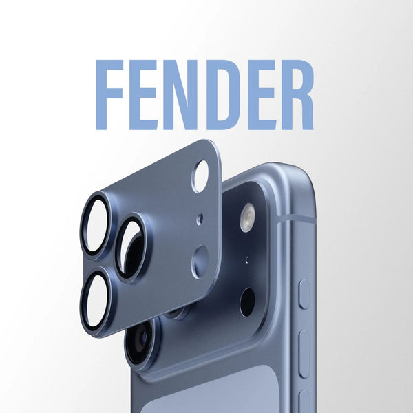 PanzerGlass Fender camera lens protector for iPhone 18 Pro Max in Shades of Blue with slim matte aluminum camera protection Qatar