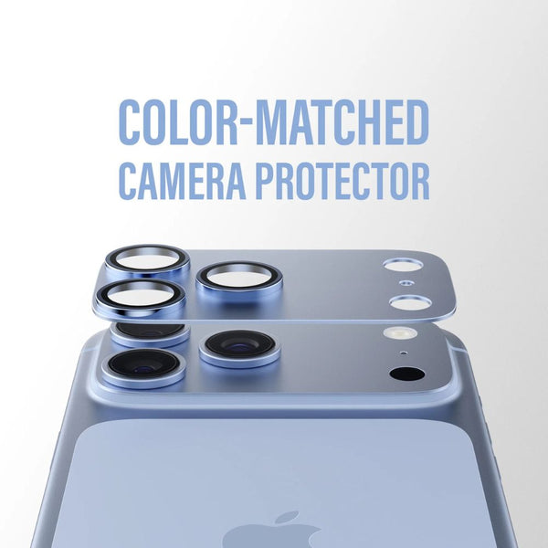 PanzerGlass Fender camera lens protector for iPhone 18 Pro Max in Shades of Blue with slim matte aluminum camera protection Qatar