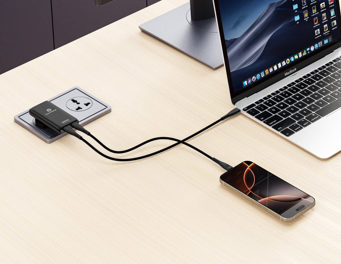 Phone Planet 65W GaN3 charger PP-65W GAN3-UK black​