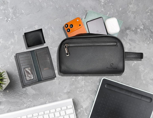 Phone Planet PP-B01 smart fingerprint lock handbag black anti theft leather handbag Qatar
