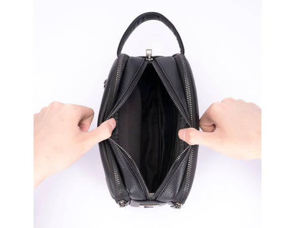 Phone Planet PP-B02 smart fingerprint lock handbag black anti theft leather handbag Qatar
