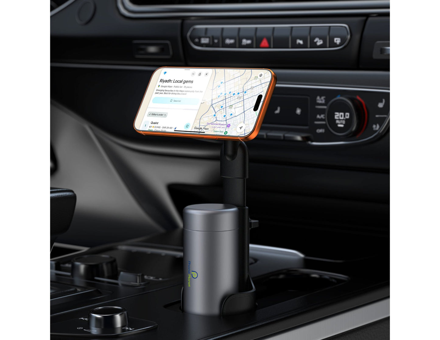 Phone Planet PP-HD23 universal magnetic car cup holder black Qatar