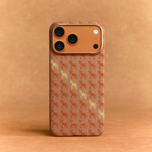 PITAKA Edge Happiness Rides In Amber ultra slim MagSafe aramid fiber case for iPhone 17 Pro Max Qatar