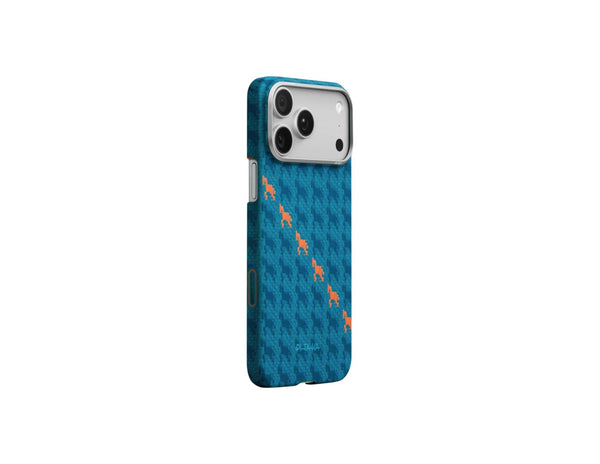 Pitaka Edge Happiness Rides In ultra-slim aramid fiber MagSafe case for iPhone 17 Pro and Pro Max at Thabthaba Store Qatar.