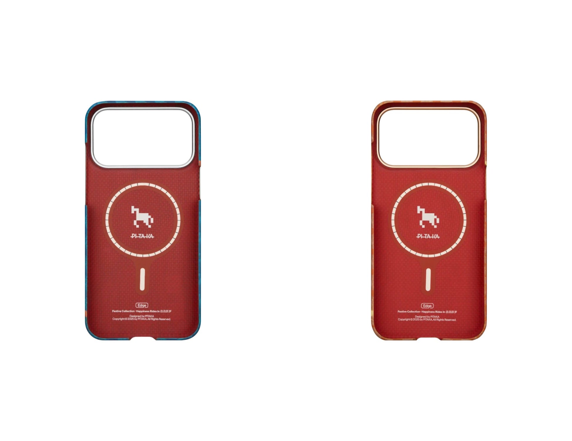 Pitaka Edge Happiness Rides In ultra-slim aramid fiber MagSafe case for iPhone 17 Pro and Pro Max at Thabthaba Store Qatar.