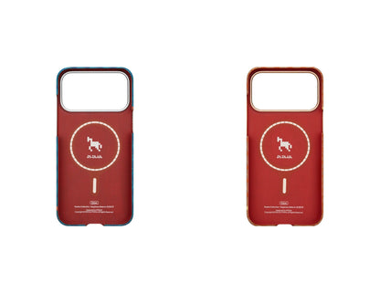 Pitaka Edge Happiness Rides In ultra-slim aramid fiber MagSafe case for iPhone 17 Pro and Pro Max at Thabthaba Store Qatar.