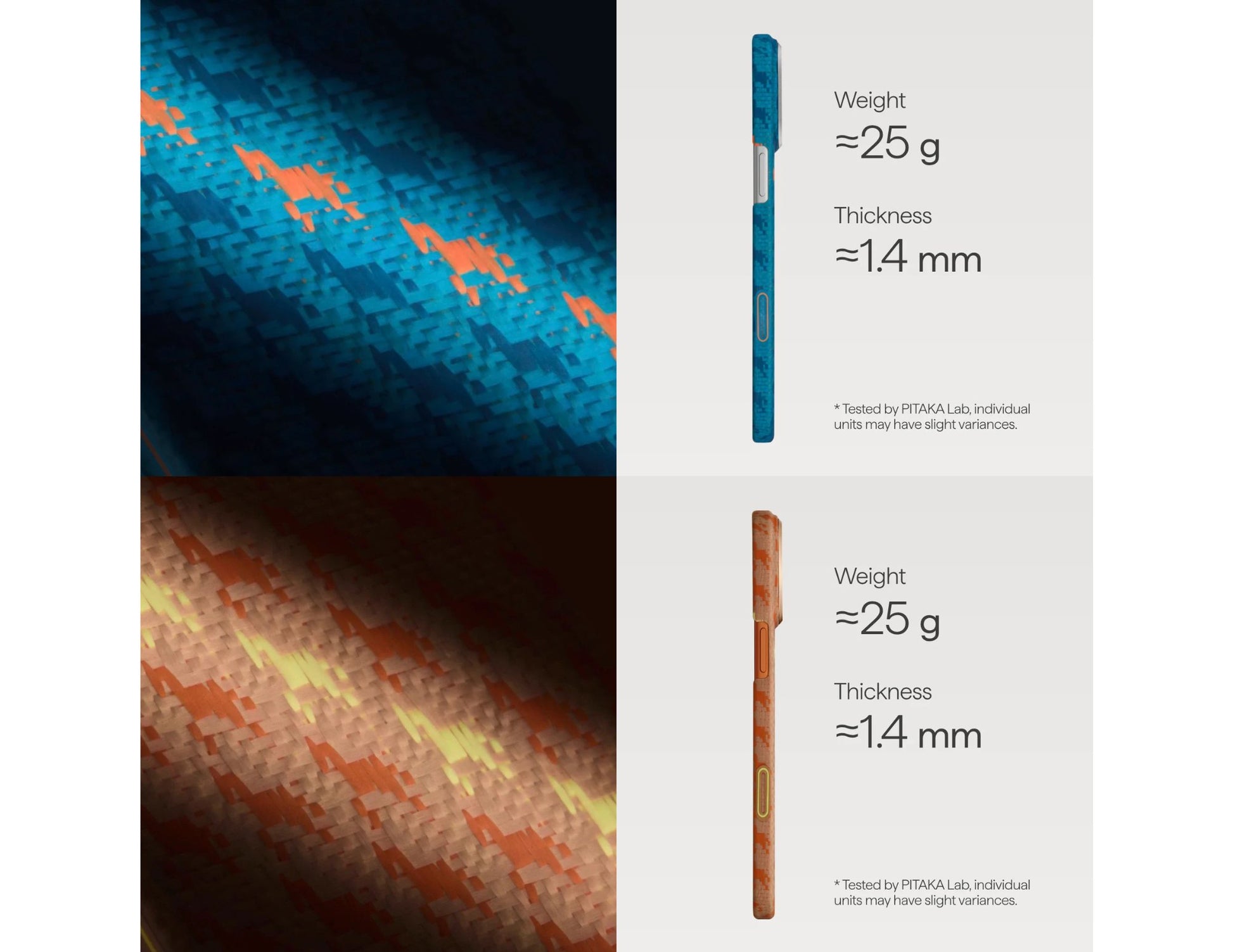 Pitaka Edge Happiness Rides In ultra-slim aramid fiber MagSafe case for iPhone 17 Pro and Pro Max at Thabthaba Store Qatar.