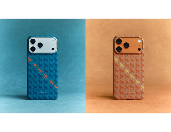 Pitaka Edge Happiness Rides In ultra-slim aramid fiber MagSafe case for iPhone 17 Pro and Pro Max at Thabthaba Store Qatar.