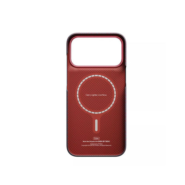 PITAKA Edge Ultra-Slim MagSafe aramid fiber case with PitaTap™ for iPhone 18 Pro Blue's Red Argyle Qatar