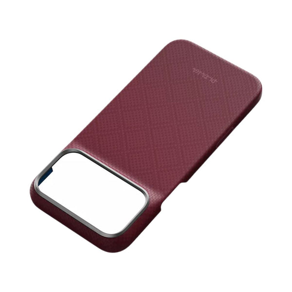 PITAKA Edge Ultra-Slim MagSafe aramid fiber case for iPhone 18 Pro Burgundy Argyle with PitaTap™ Qatar