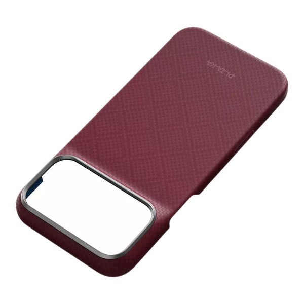 PITAKA Edge Ultra-Slim MagSafe aramid fiber case for iPhone 18 Pro Max Burgundy Argyle with PitaTap™ Qatar