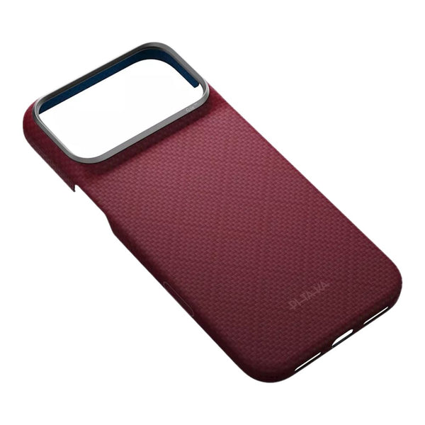 PITAKA Edge Ultra-Slim MagSafe aramid fiber case for iPhone 18 Pro Max Burgundy Argyle with PitaTap™ Qatar