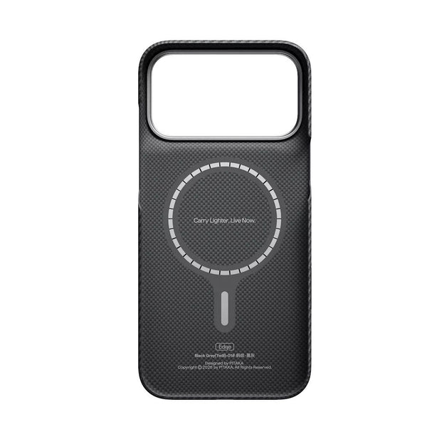 Pitaka Edge Ultra-Slim Case for iPhone 18 Pro Black Grey Twill aerospace-grade aramid fiber MagSafe Camera Control Qatar