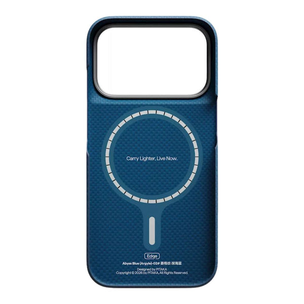 PITAKA Edge Ultra-Slim aerospace-grade aramid fiber MagSafe case with PitaTap™ for iPhone 18 Pro Max Midnight Blue Qatar