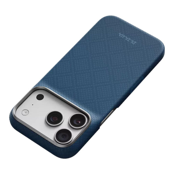 PITAKA Edge Ultra-Slim aerospace-grade aramid fiber MagSafe case with PitaTap™ for iPhone 18 Pro Max Midnight Blue Qatar