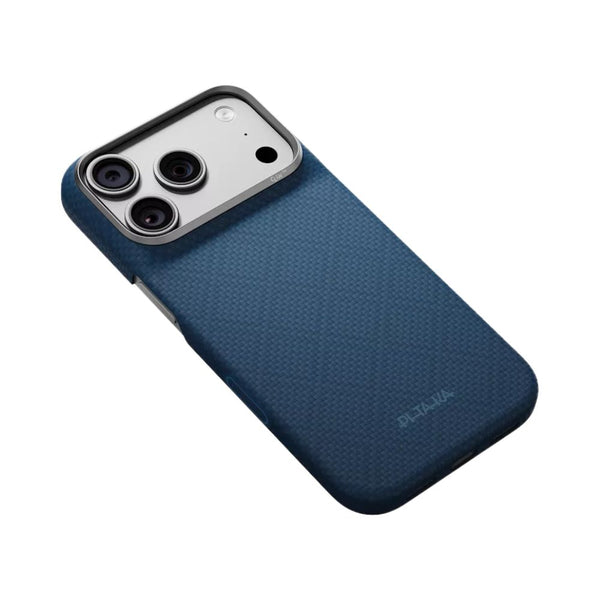 PITAKA Edge Ultra-Slim aerospace-grade aramid fiber MagSafe case with PitaTap™ for iPhone 18 Pro Midnight Blue Qatar