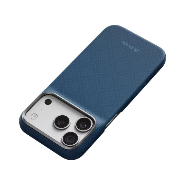 PITAKA Edge Ultra-Slim aerospace-grade aramid fiber MagSafe case with PitaTap™ for iPhone 18 Pro Midnight Blue Qatar