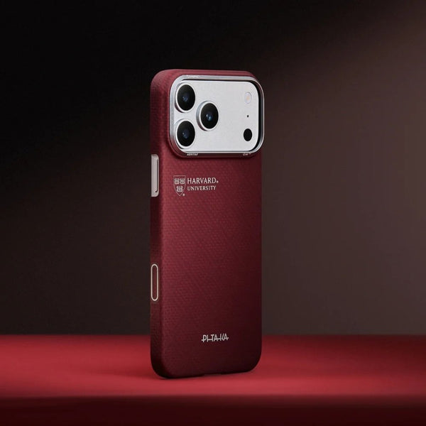 PITAKA Harvard Crimson Edge ultra-slim aramid fiber MagSafe case for iPhone 17 Pro Qatar